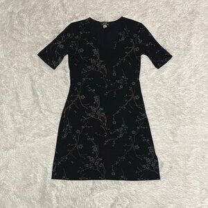 VTG Eye Candy Black Sheath floral dress